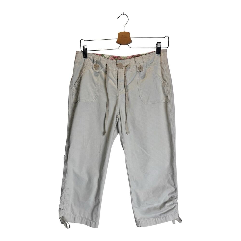 Y2K Hydraulic Womens Cargo Khaki Capri Pants Coastal Casual Outdoors Hiking 5/6